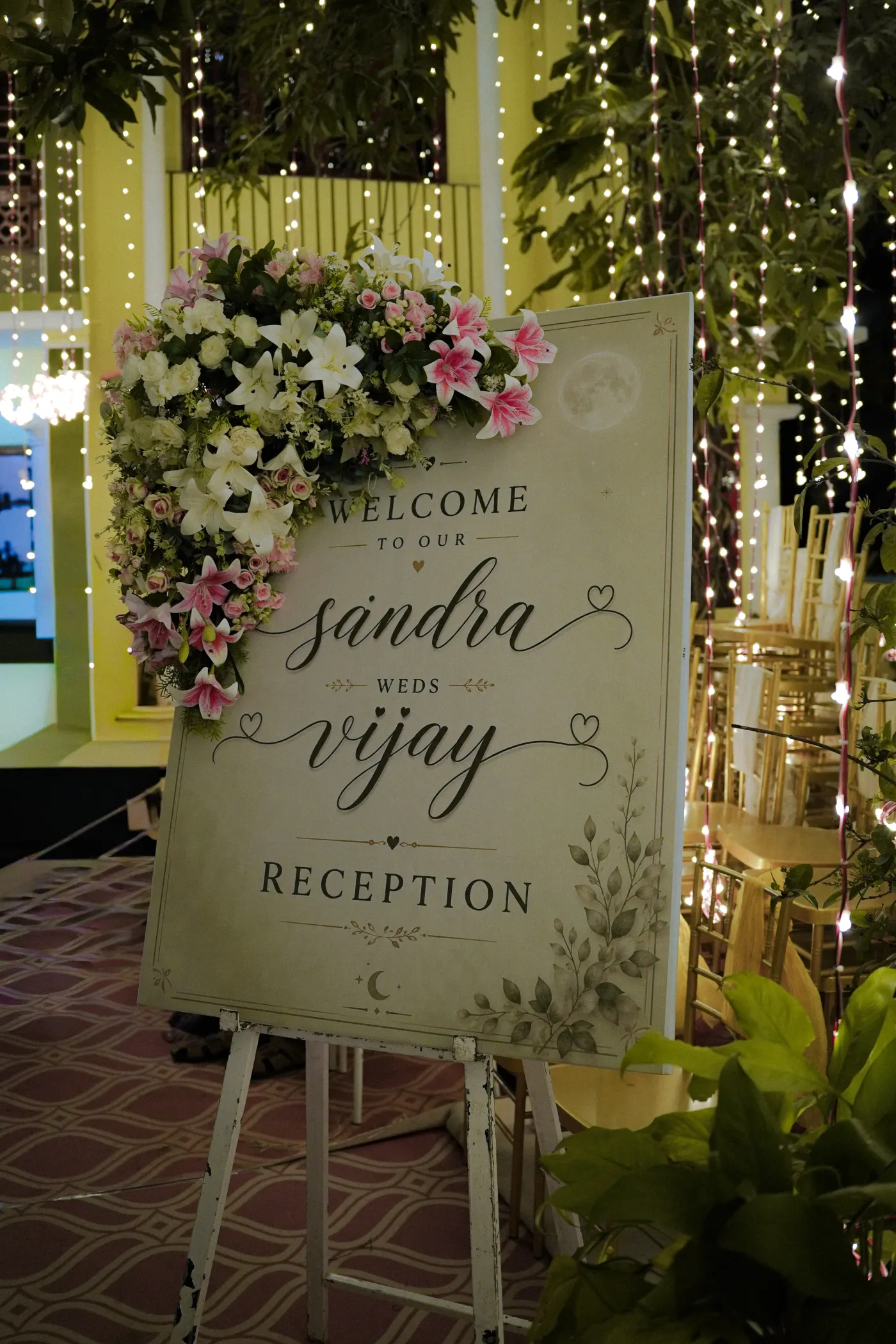 A decorated welcome board by Garuda